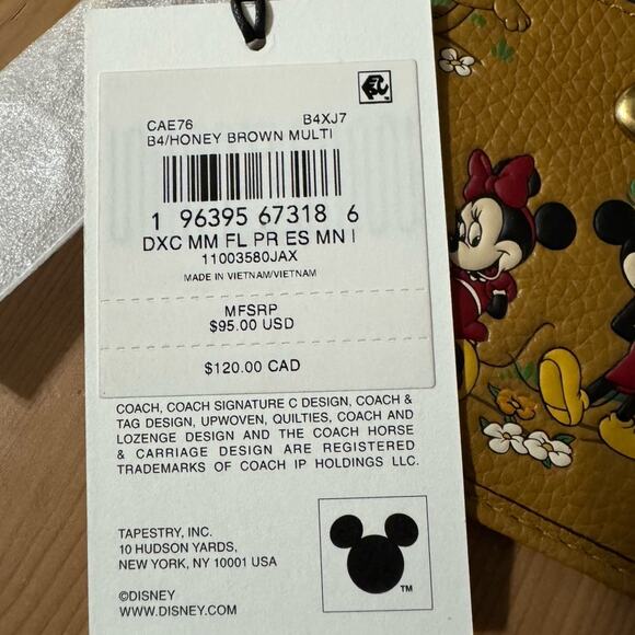🐭 Disney X Coach Essential Mini Id Card Case With Mickey Mouse Minnie Mouse - Picture 7 of 8